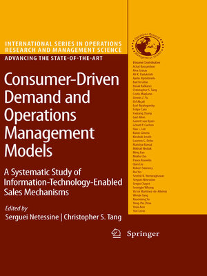 cover image of Consumer-Driven Demand and Operations Management Models